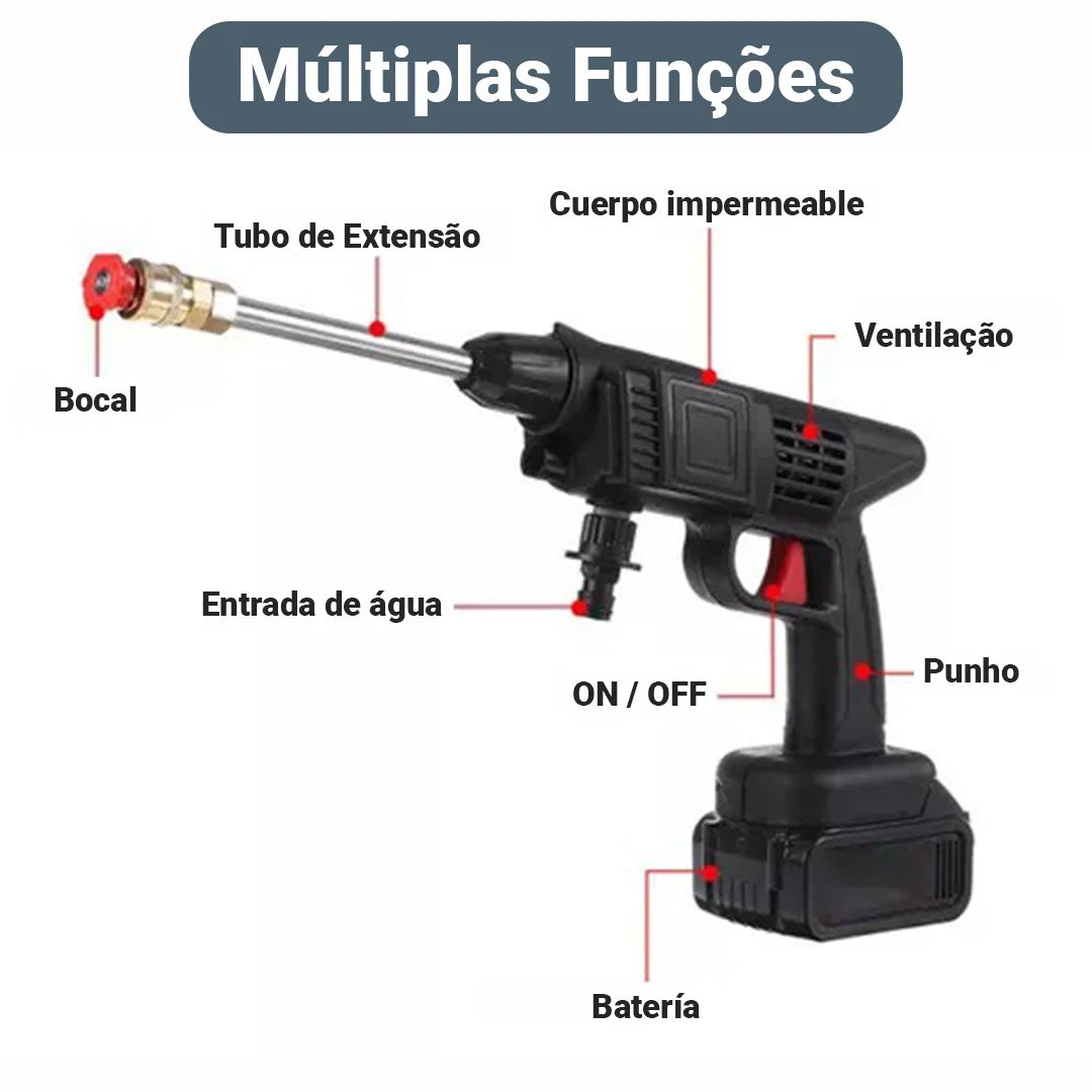 HidroJet - Lavadora de Alta Pressão Portátil Completa + Mala [2 baterias]